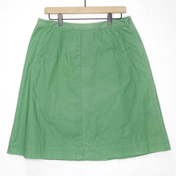 Boden Wasabi Green A-Line Chino Side Zip Skirt With Pockets Size 10 WG656 - Picture 1 of 5